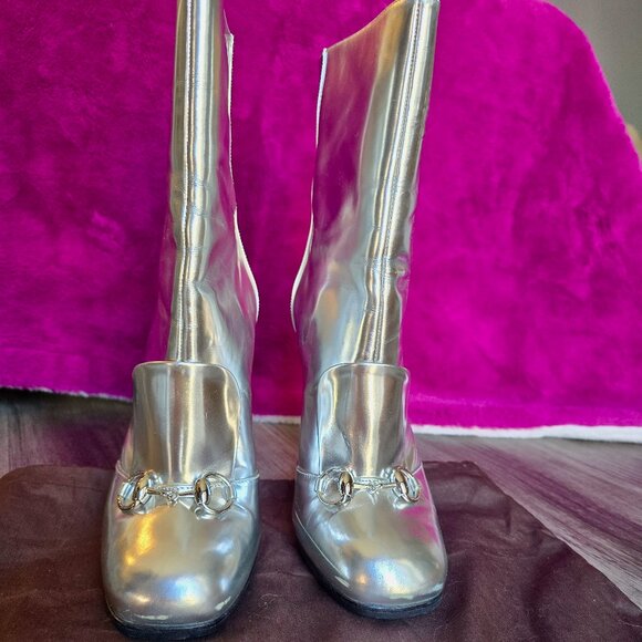 Gucci horsebit booties silver metallic - Picture 2 of 14